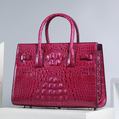 China Genuine Alligator Skin Women Totes Purse Authentic Crocodile Leather Lady Top-handle Handbag Female Large Shoulder Bag for sale