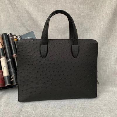 China Authentic Ostrich Skin Businessmen Passcode Briefcase Handbag Exotic Genuine Leather Male Large Top-handle Working Purse for sale