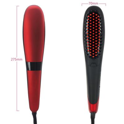 China Electric Hair Styling Comb Red Easy To Use Ceramic Plate Fast Heating for sale