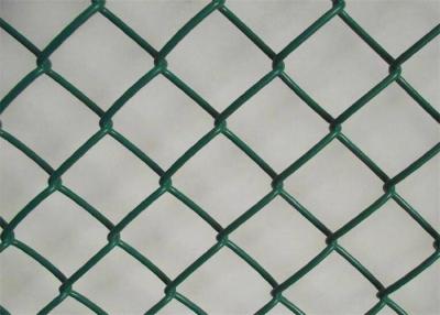 China 1.8 X 15m 50x50mm Diamond Green Plastic Chain Link Fencing 1.6mm Galvanised Chain Wire Fencing for sale