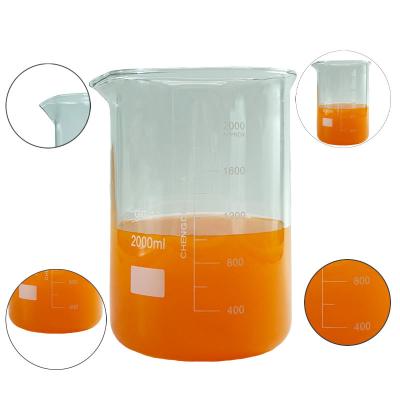 China Glass Measuring Laboratory Beaker 2000ml Customizable Reagent Media Bottle for sale