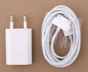 China EU Plug AC Charger USB Data Charging Cable Mobile Phone Accessory for iPod / iPhone 4 / 4s for sale
