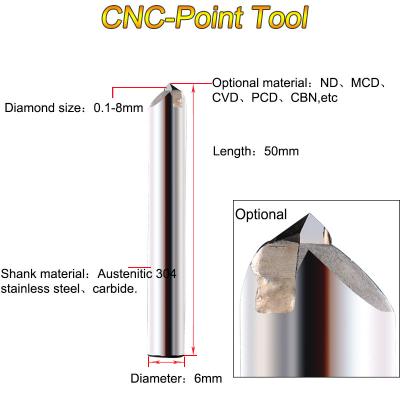 China 60mm Shank CVD ND Diamond Point Tool Milling Cutter for sale