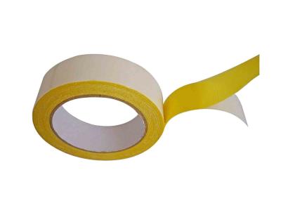 中国 生地の布裏打が付いている卸し売り独特で黄色い付着力のカーペット テープ 販売のため