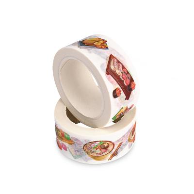 China Wide White Washi Tape / Masking Tape Colorful Patterns Coated Acrylic Adhesive for sale