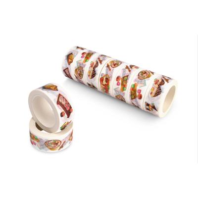 China Coloured Floral Washi Paper Tape , Thin Patterned Craft Tape Rubber Adhesive for sale