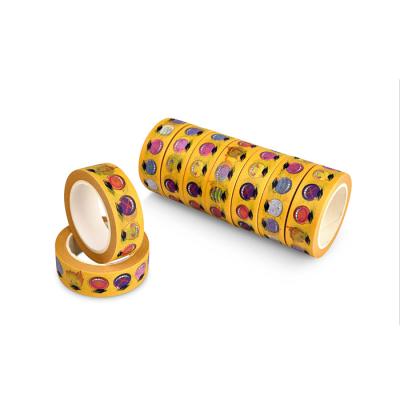 China Printed Super Skinny Washi Paper Masking Tape For Gift Package / Decorative for sale