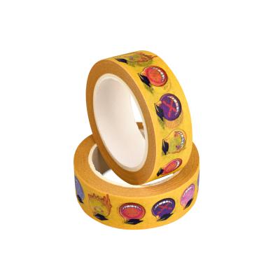 China Christmas Washi Sticky Tape Waterproof Hot Melt Adhesive Peels Off Easily for sale