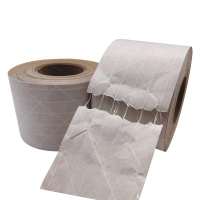 China Yellow Thickened Water Activated Kraft Paper Tape For Box Sealing for sale