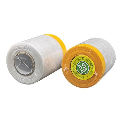 China Plastic Painter Pre Taped Transparent Masking Film For Painting  Protection for sale