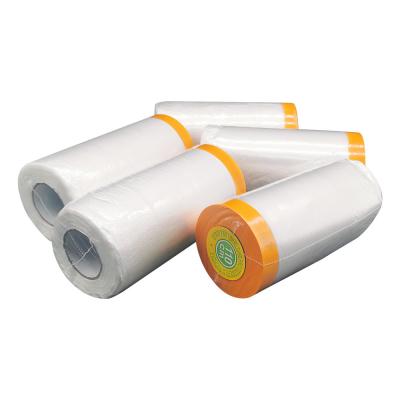 China General Purpose Use Waterproof Pre Taped Masking Transparent Film for sale