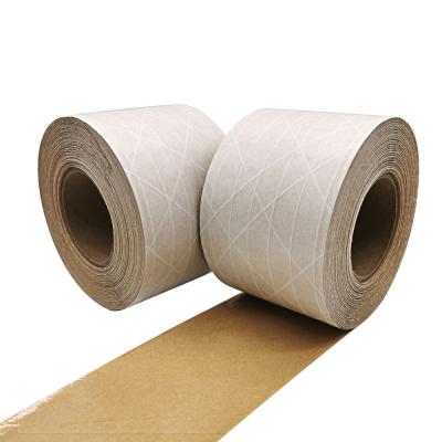 China Single Sided Eco Friendly Brown Wet Water Printing Kraft Paper Tape for sale