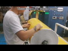 Double sided tissue tape for splice paper
