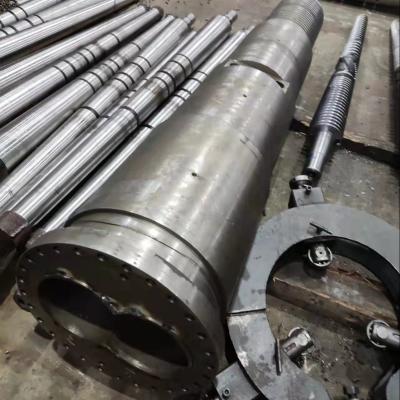 China Conical Twin Screw Barrel Nitrided Bimetallic Screw For Extruder Machine for sale