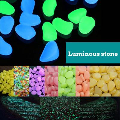 China Colorful Glow In The Dark Garden Pebbles For Home Garden Decoration Luminous Stone for sale