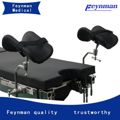 China PU Stainless Steel Gynecology Leg Holder With Out Clamp Laparoscopy Table Leg Holder for sale