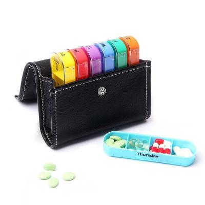 China New Arrival Weekly pill organizer PU pouch travel colorful for sale