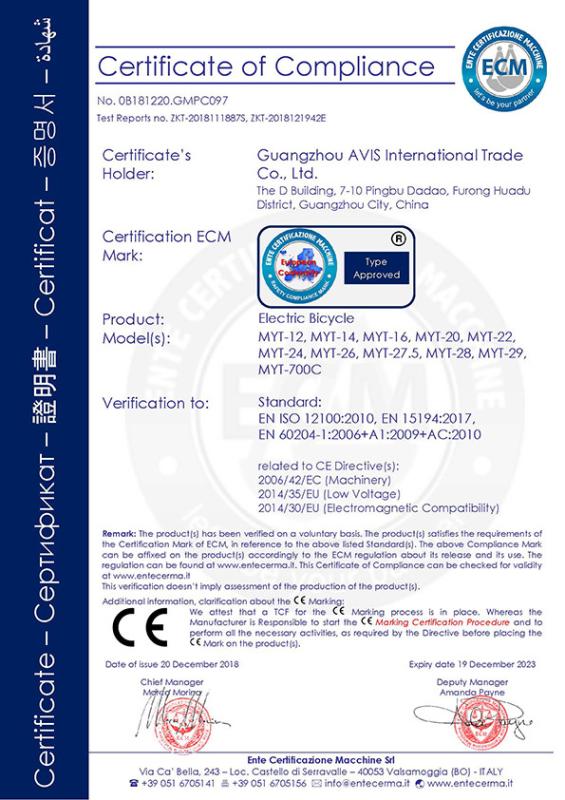 CE - Guangzhou AVIS International Trade Co., Ltd.