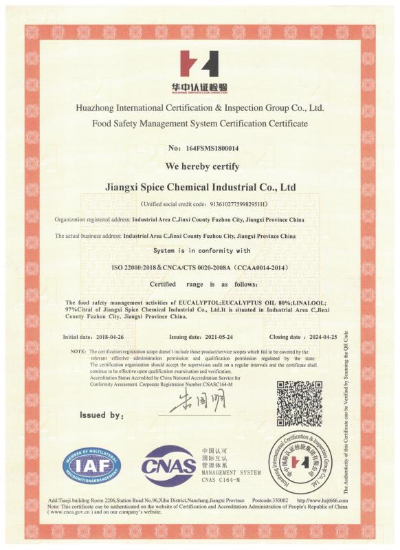 ISO 22000 - YIHAI ESSENTIAL OIL CO,. LIMITED