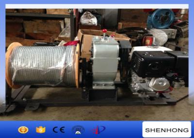 China Lightweight Gas Engine Powered Winch / Cable Drum Winch With 10mm Wire Rope for sale