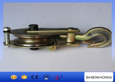 China Bloque de polea de acero del arrebatamiento de la sola polea acanalada de anzuelo con el gancho del eslabón giratorio en venta