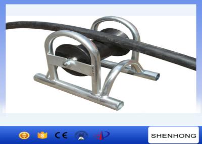 China 10KN Rated Load Aluminum Cable Pulling Pulley Galvanized Coating Frame For Max φ150mm Cable for sale