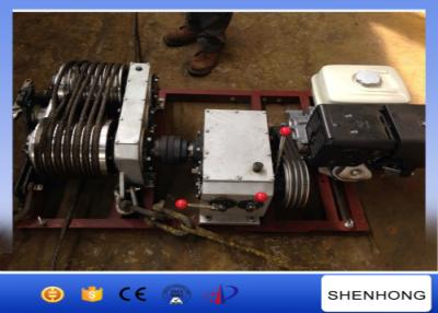 China 13HP Double Drum Electric Cable Pulling Winch Dual - Bull Wheel Powered Winch for sale