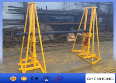 China Adjustable Foot Brake Hydraulic Cable Drum Jacks stand 5 Ton - 10 Ton Capacity for sale
