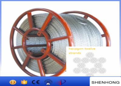 China Cuerda de alambre anti de acero de la cuerda de alambre de la torsión de los filamentos del hexágono 12 diámetro del 11Mm - de los 24Mm en venta
