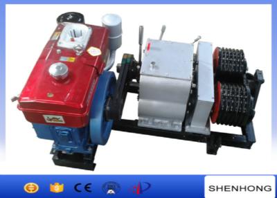 China Double Capstan Diesel Cable Winch 3KW Water Cooled Diesel Engine Cable Pulling Winch for sale