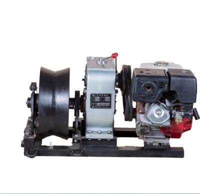 China 50KN Power Construction Gas Engine Powered Winch , 5 Ton Threading Machine for sale