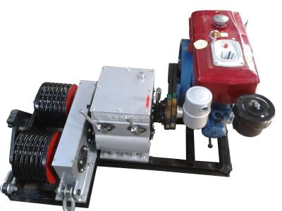 China 50KN Cable Winch Double Capstan 5 Ton Cable Pulling Winch With Diesel Engine for sale