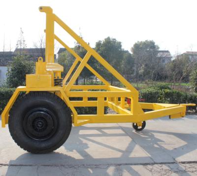 China Cable Drum Trailer Jack 5Ton With Hand Brake and Air Brake for Cable Transportation for sale