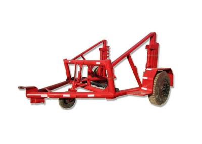 China Red Color Cable Drum Trailer For Transporting Cable Reels With Air Brake System for sale