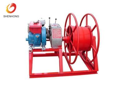 China HONDA Gasoline Gas Engine Powered Winch , Cable Pulling Winch In Red Color for sale