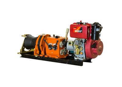China 5 Ton Diesel Power Capstan Winch Electric Start 11hp 11000 Lbs Red Color for sale