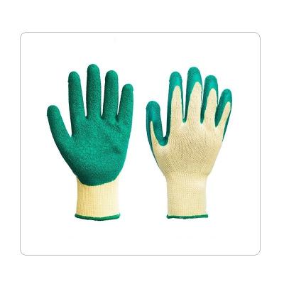 China Garden Pruning Yellow Polyester Liner Latex Gloves for sale