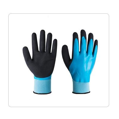 China Breathable Elastic Knitting Double Latex Palm Coated Gloves For Garbage Handling for sale