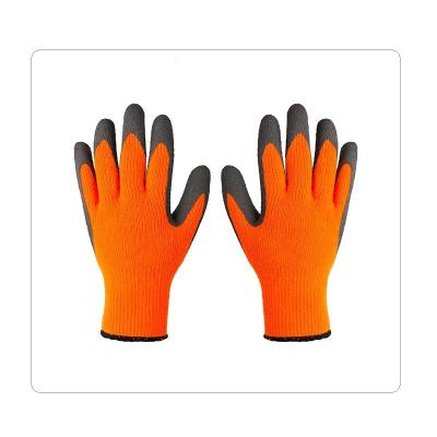 China 7 Gauge Thick Acrylic Terry Brushed Big Hand Winter Use Foam Palm Coated Latex Gloves for sale