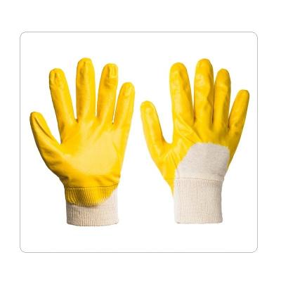 China Nitrile Half Coating Interlock Liner Water Resistant Gloves for sale