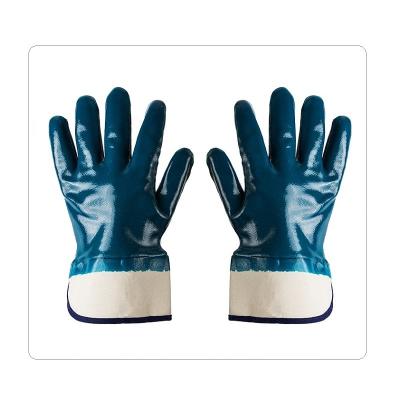 China Blue Nitrile Heavy Duty Grease Resistant Water Tight Gloves for sale
