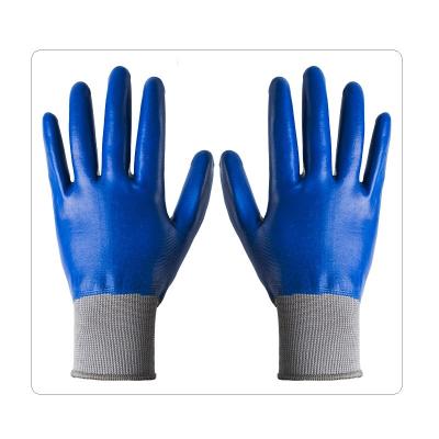 China Men Construction Nitrile Full Coating Grey Nylon Knit Work Gloves for sale