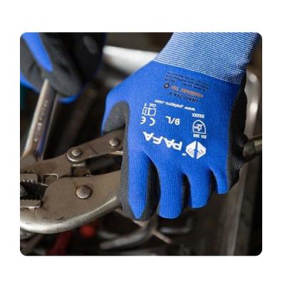 China Automotive Soft Nylon Spandex Liner With Sandy Nitrile Gloves for sale