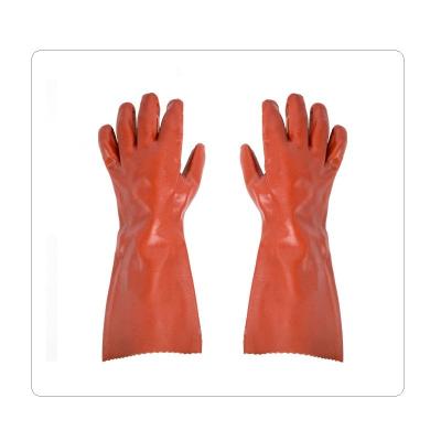 China PVC Dipped Cotton Liner Long Chemical Resistant Gloves for sale