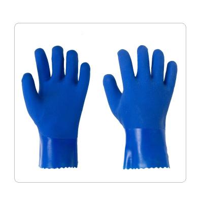 China Blue Men Heavy Duty Chemical Resistant Gauntlet Gloves for sale