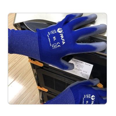 Chine Le revêtement bleu de polyester de mesure de la construction 13 tricotent des gants de travail d'unité centrale à vendre