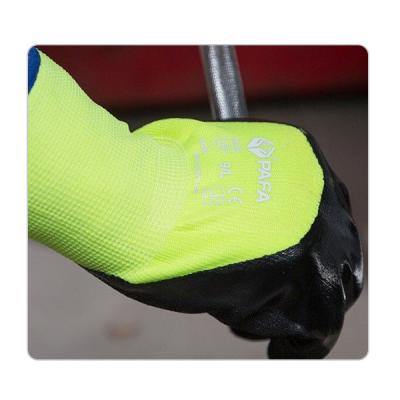 China 7 Gauge Terry Brushed Liner Winter Warm Industrial Nitrile Gloves for sale