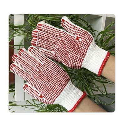 China Sailing And Terminal Handling Thick Cotton Knitted Hand Gloves With Dots On Palm for sale