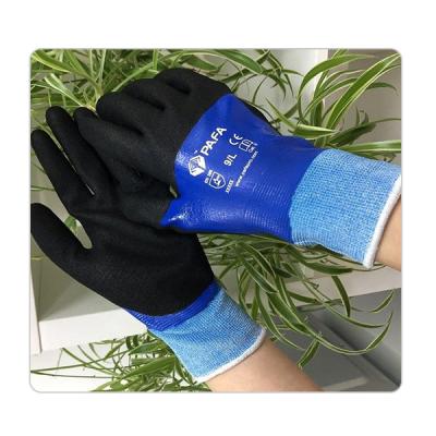 China Shipping Anti Cut Nitrile Palm Double Dipping Industrial Work Gloves for sale