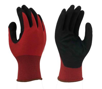 China Red Seamless Knitted Nitrile Work Gloves For Automotive Industry for sale